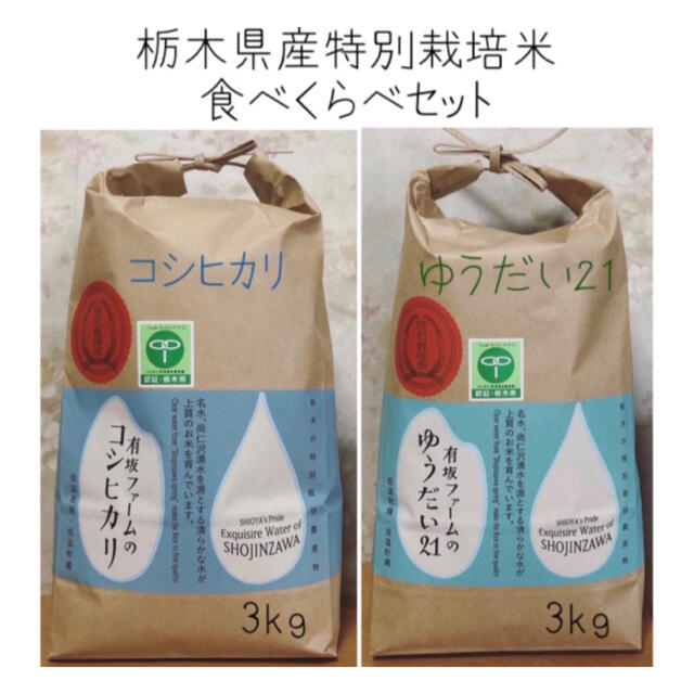 栃木県産コシヒカリ、ゆうだい21【食べくらべセット】5kg×2