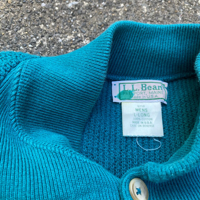 L.L.Bean - 【90s】L.L.Bean USA製 ニット ヘンリーネック グリーンの
