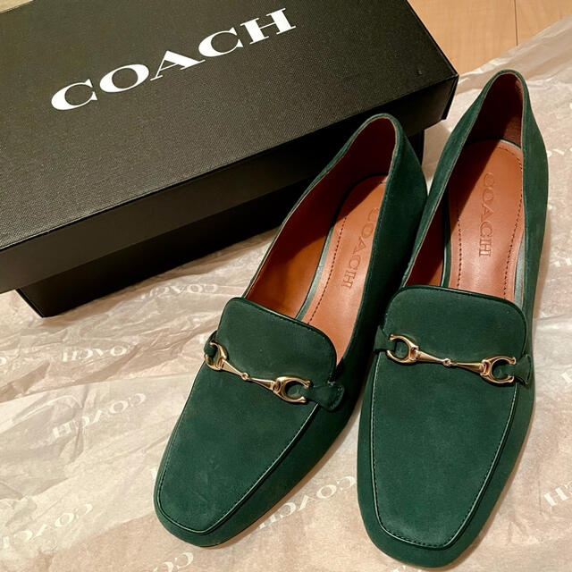 coach ローファー パンプス 24.5cm コーチ スエード スウェード 小物