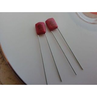 シングルコイル向けハイパス用フィルムコンデンサー 2個　はんだ付け不要 (エフェクター)