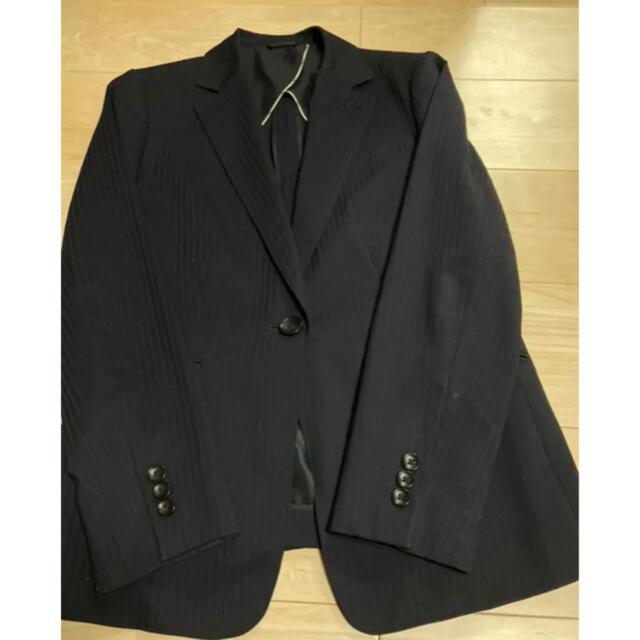 青山(アオヤマ)の洋服の青山　レディース スーツ上下セット　ロング丈テーラードジャケット　ネイビー レディースのジャケット/アウター(テーラードジャケット)の商品写真