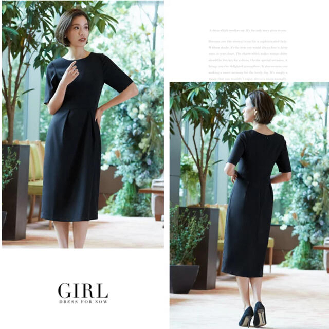 GIRL(ガール)のGIRL ネイビースーツジャケット＆ワンピース　セットアップ　XL レディースのフォーマル/ドレス(スーツ)の商品写真