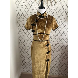 ヴィヴィアンタム(VIVIENNE TAM)の［ニイハオ さま♡専用］逸品˚✧₊⁎ 淑女のベルベット チャイナワンピース＊L (ロングワンピース/マキシワンピース)