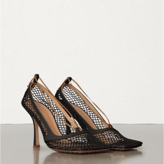 ボッテガヴェネタ(Bottega Veneta)のボッテガヴェネタ　メッシュパンプスサンダル正規品美品34.5(ハイヒール/パンプス)