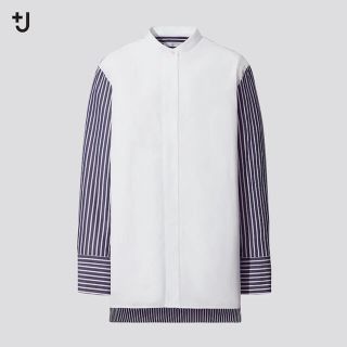 ユニクロ(UNIQLO)のユニクロ ジルサンダー +J スーピマコットンスタンドカラーストライプ シャツ(シャツ/ブラウス(長袖/七分))