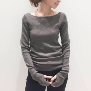 アパルトモンドゥーズィエムクラス(L'Appartement DEUXIEME CLASSE)のL'Appartement ボートネック Rib Knit リブニット ベージュ(ニット/セーター)