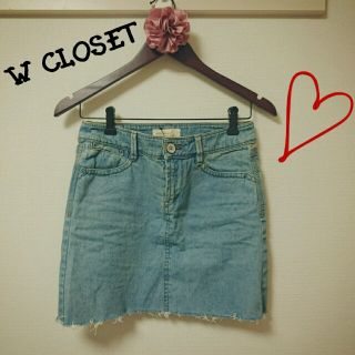 ダブルクローゼット(w closet)の裾切りっぱなし デニムスカート♪(ミニスカート)