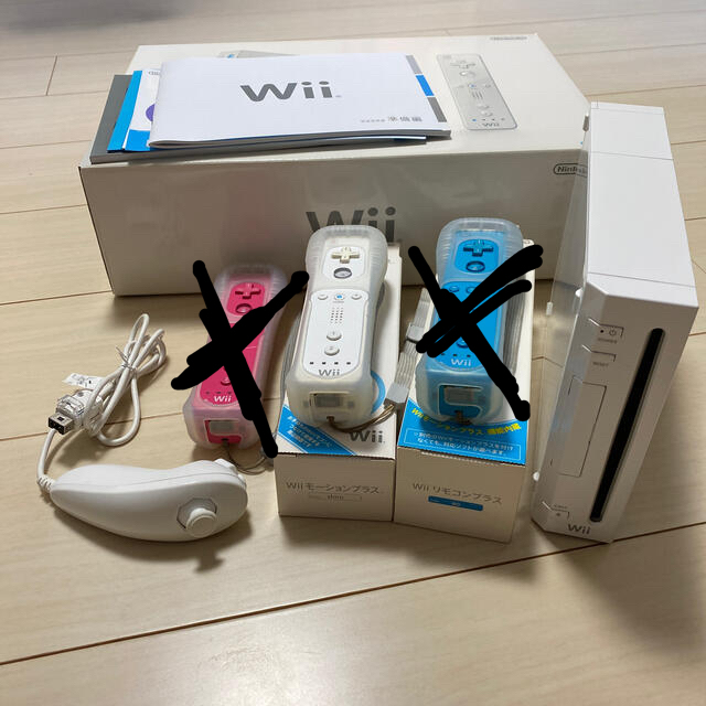Wii(ウィー)のNintendo Wii RVL-S-WD 本体、リモコン1台付き エンタメ/ホビーのゲームソフト/ゲーム機本体(家庭用ゲーム機本体)の商品写真