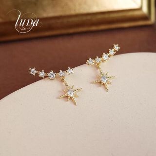 スタージュエリー(STAR JEWELRY)の数限定☆ star☆zirronia pierce☆s925 ポスト☆GOLD(ピアス)