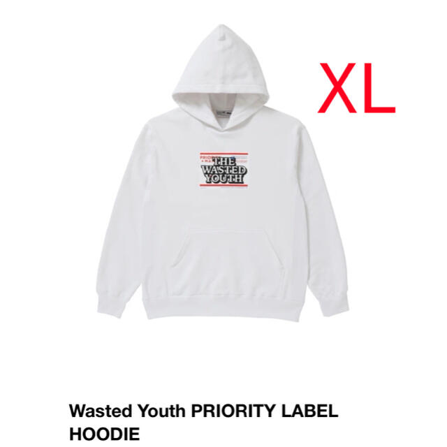 Wasted Youth PRIORITY LABEL HOODIE XLトップス