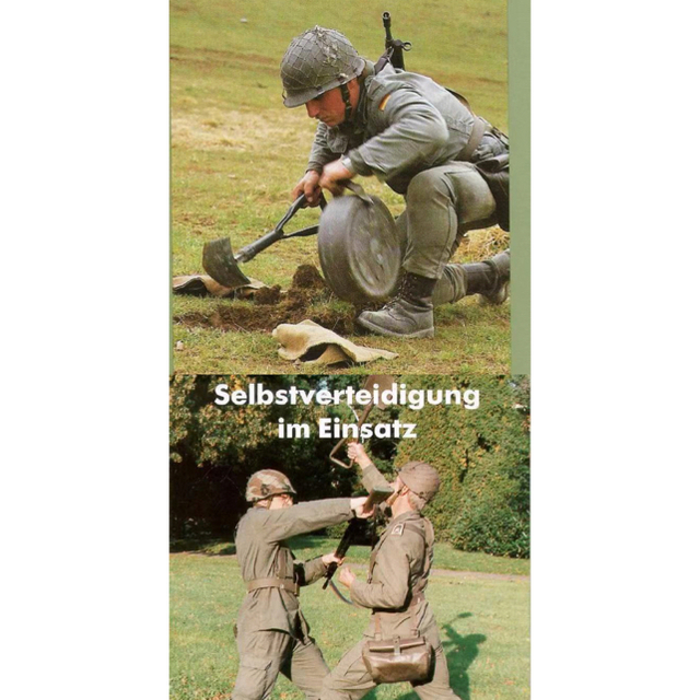 ドイツ連邦軍の野戦用三つ折りスコップと専用ケースのセット 実物未