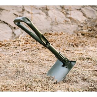 ドイツ連邦軍の野戦用三つ折りスコップと専用ケースのセット 実物