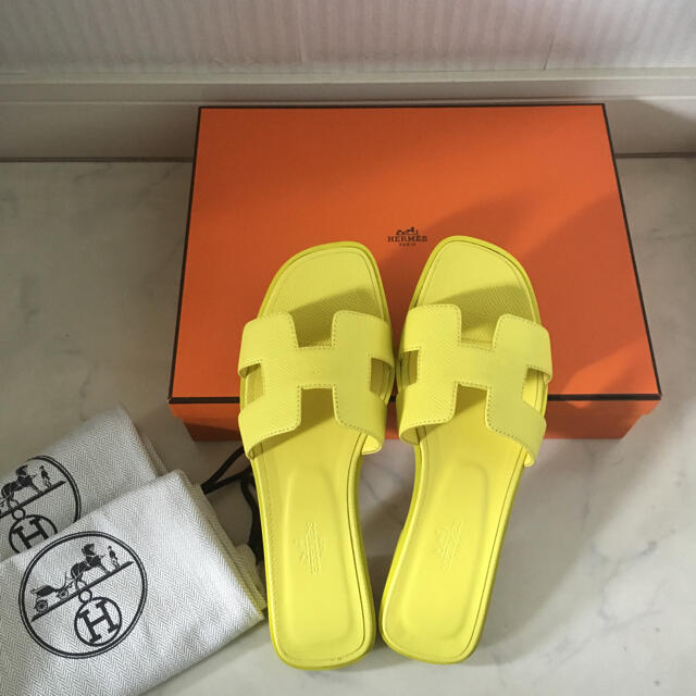 最高 サンダル HERMES 人気完売☆エルメス - Hermes オラン ☆イエロー