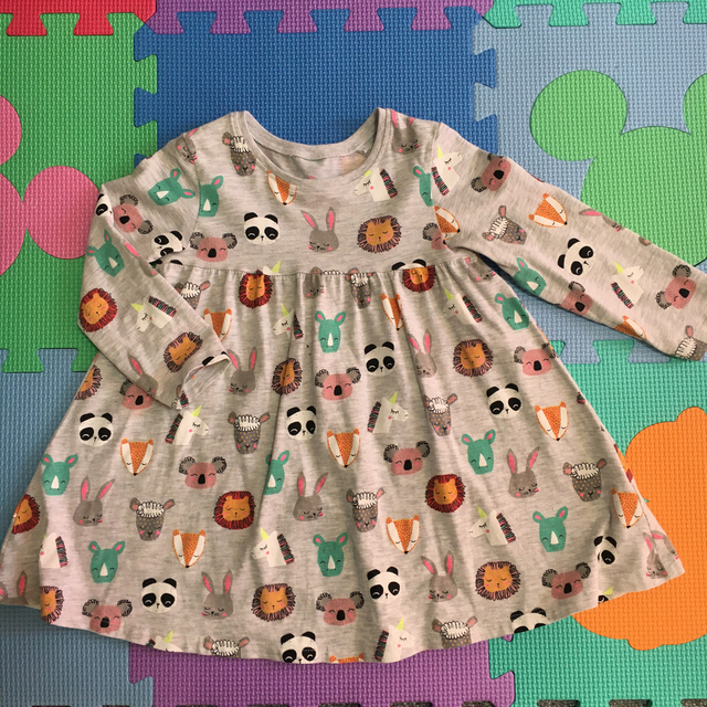 NEXT(ネクスト)の専用♡NEXT 85 アニマル柄グレー色ワンピース キッズ/ベビー/マタニティのベビー服(~85cm)(ワンピース)の商品写真