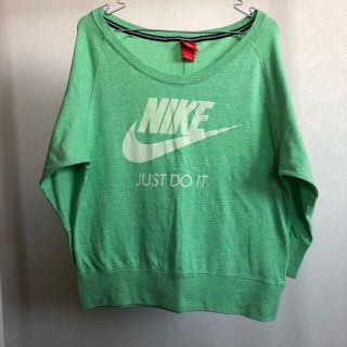 ナイキ(NIKE)の古着　ナイキ　大きなNIKEのロゴ　七分袖カーディガン◇レディース(カーディガン)