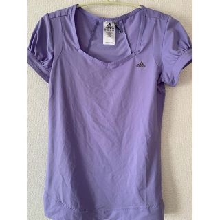 アディダス(adidas)のUSED adidas レディース　スポーツTシャツ　アディダス　紫　パープル(Tシャツ(半袖/袖なし))