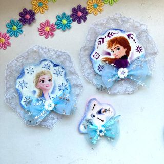 アナトユキノジョオウ(アナと雪の女王)のアナ雪　ワッペン　ハンドメイド❣️(ファッション雑貨)