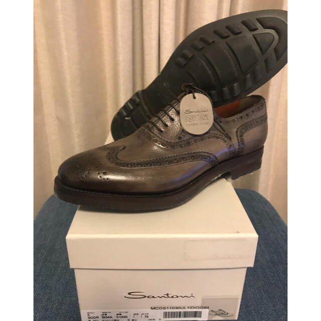 【新品・未使用】サントーニ Santoni 7 1/2 グッドイヤーボロネーゼ製