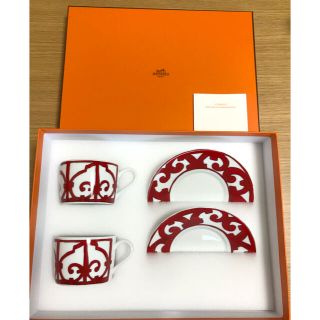 エルメス(Hermes)の【新品】エルメス ガダルキヴィール ティーカップ&ソーサー 160ml 2客(グラス/カップ)