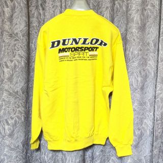 企業ロゴ◆DUNLOP ハーフジップ 90s スウェット トレーナー アイボリー