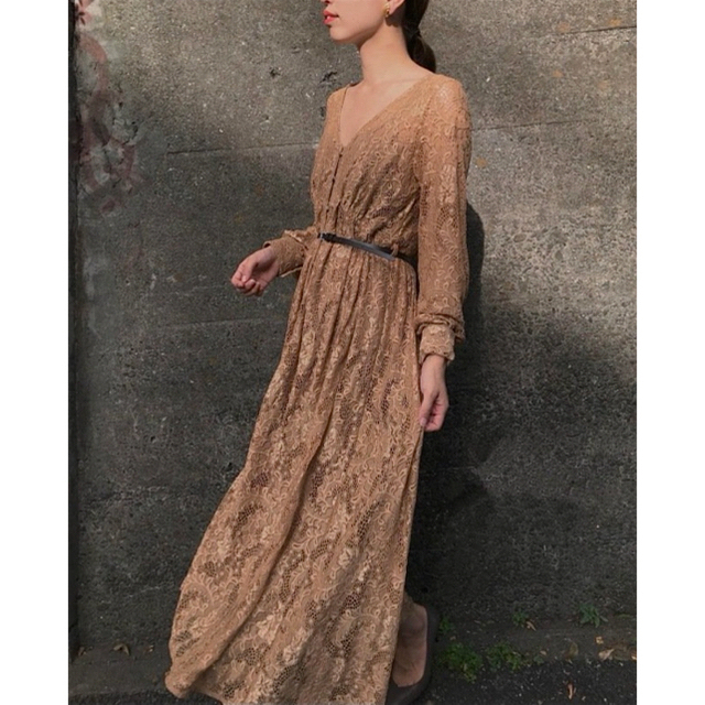 Ameri VINTAGE(アメリヴィンテージ)のベルト有 2way layla lace dress  Ameri アメリ レディースのワンピース(ロングワンピース/マキシワンピース)の商品写真