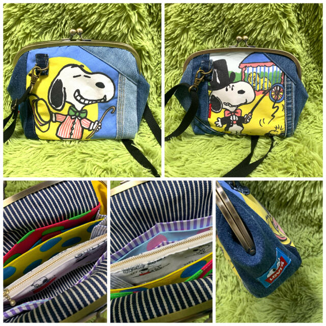 デニムリメイク☆大容量お財布ショルダー！ハンドメイド！スヌーピー.snoopy 1