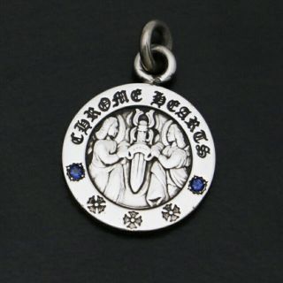 クロムハーツ(Chrome Hearts)のクロムハーツ　サファイヤ　エンジェル メダル チャーム トップ(ネックレス)