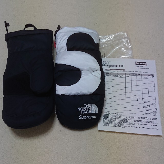 supreme TNF S logo nuptse mitts 黒L 中古 【破格値下げ】 7200円 www