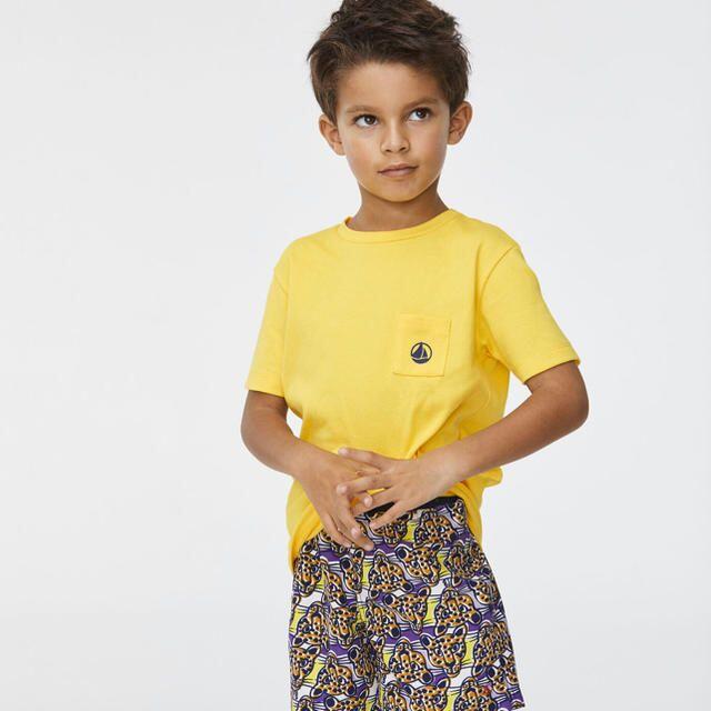 PETIT BATEAU(プチバトー)の新品未使用　プチバトー　8ans カラー半袖Tシャツ　イエロー　黄色 キッズ/ベビー/マタニティのキッズ服男の子用(90cm~)(Tシャツ/カットソー)の商品写真