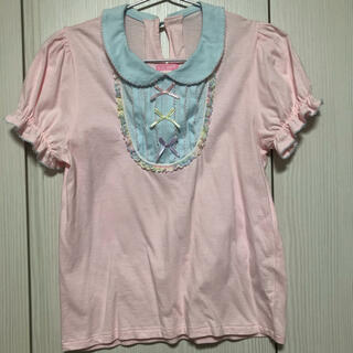 ナイルパーチ(NILE PERCH)のナイルパーチ　半袖　カットソー　ピンク(Tシャツ(半袖/袖なし))