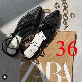 ザラ(ZARA)のZARA 新品　メッシュフラットシューズ　36(ハイヒール/パンプス)