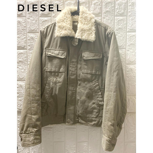 ☆ DIESEL ボア ジャケット カーキ S☆