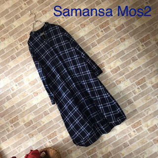 サマンサモスモス(SM2)のSamansa Mos2【美品】シャツワンピース(ひざ丈ワンピース)