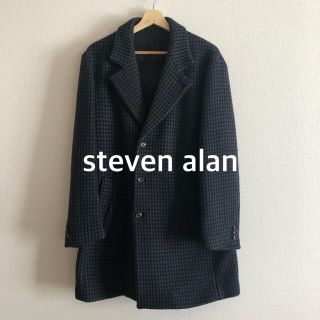 スティーブンアラン(steven alan)の美品　steven alan スティーブンアラン　千鳥柄　チェスターコート(チェスターコート)