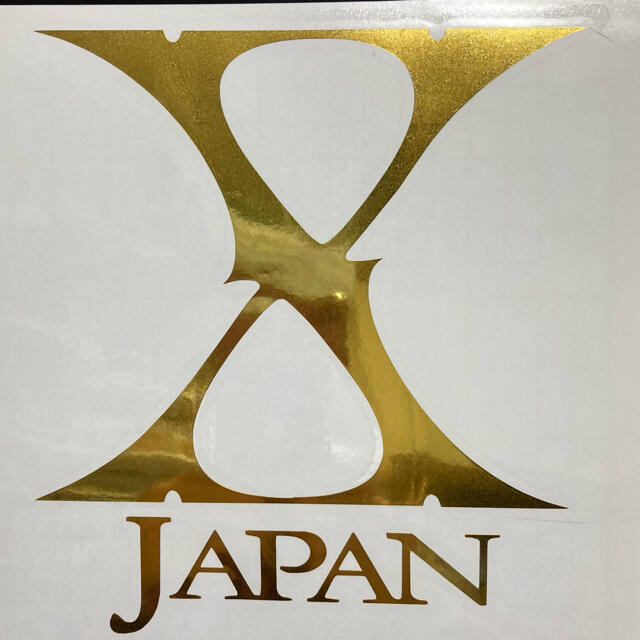 光沢ありゴールド　カッティングステッカー　X JAPANロゴ