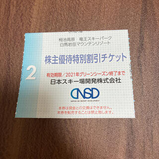 日本スキー場開発 株主優待特別割引チケット(その他)