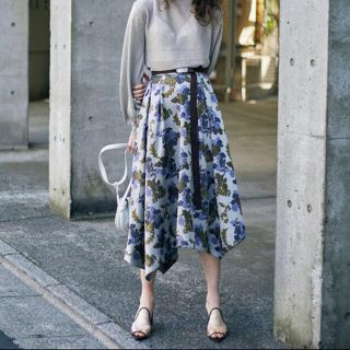 アメリヴィンテージ(Ameri VINTAGE)のamerivintage BERRY JACQUARD BELT SKIRT  (ロングスカート)