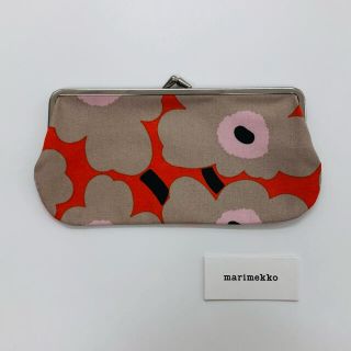 マリメッコ(marimekko)の新品　マリメッコ　 ポーチ　がま口　オレンジ　ミニウニッコ　ウニッコ(ポーチ)