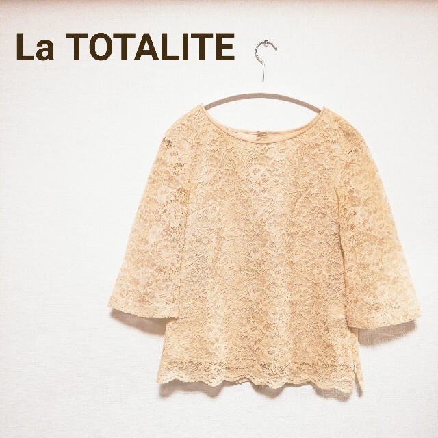 La TOTALITE(ラトータリテ)のラ トータリテ カットソー 総レース ベージュ レディースのトップス(シャツ/ブラウス(長袖/七分))の商品写真