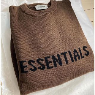 フィアオブゴッド(FEAR OF GOD)のfog essentials ニット　セーター　ブラウン　美品　L (ニット/セーター)