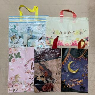 アクシーズファム(axes femme)の美品☆ アクシーズファムの限定ビニールショッパー（ショップバッグ）アソート５枚D(ショップ袋)