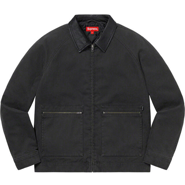 Supreme Leather Collar Work Jacket Black