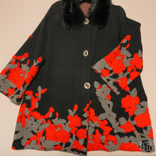 ☆美品☆秋冬 ニットコート   大きいサイズ レディースのジャケット/アウター(ニットコート)の商品写真