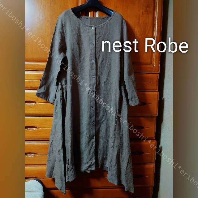 nest Robe(ネストローブ)のnest Robeネストローブ◆サイド長めの長袖ロングワンピース レディースのワンピース(ロングワンピース/マキシワンピース)の商品写真