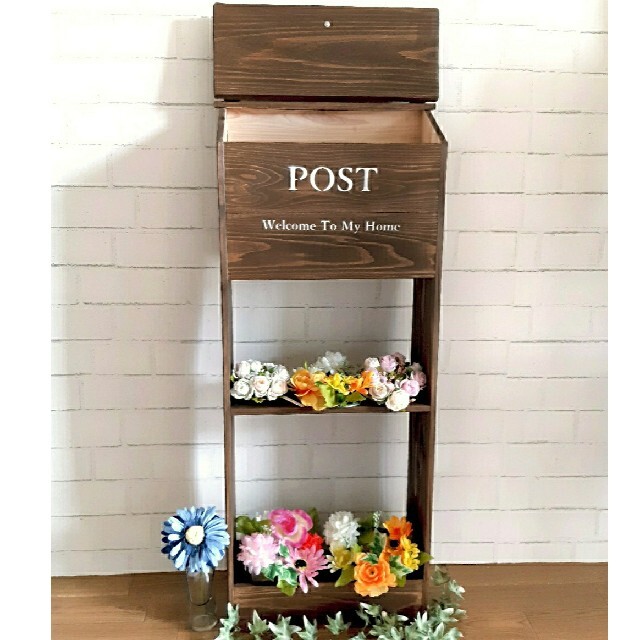 【置型】アンティークポスト インテリア/住まい/日用品の収納家具(玄関収納)の商品写真