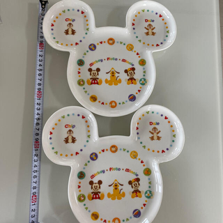 ディズニー(Disney)のディズニー　ミッキー　ミニー　陶器　食器　お皿　プレート　2枚セット(プレート/茶碗)