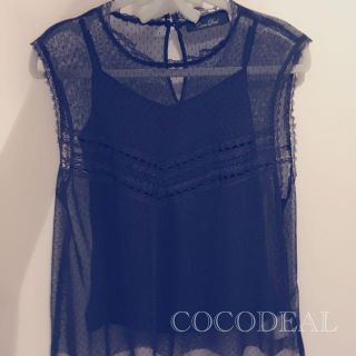 ココディール(COCO DEAL)のお値下げ COCODEAL ♡ チュールブラウス(シャツ/ブラウス(半袖/袖なし))