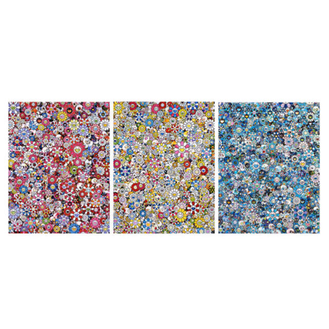 税込】 3枚セット お花ドクロ ポスター 村上隆 Tonari Zingaro no 版画