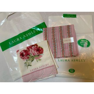 ローラアシュレイ(LAURA ASHLEY)のLAURA ASHLEY ハンカチ＋タオルハンカチ　2枚組(ハンカチ)