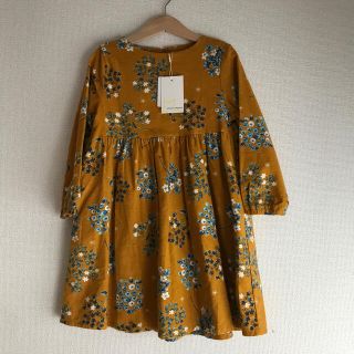 新品　ワンピース　花柄　キッズ　110(ワンピース)